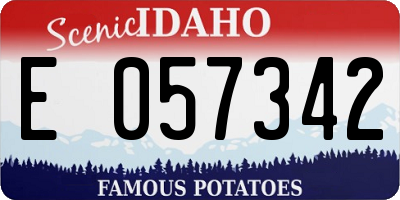 ID license plate E057342