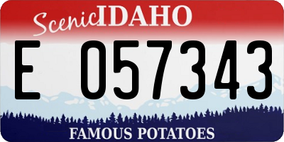 ID license plate E057343