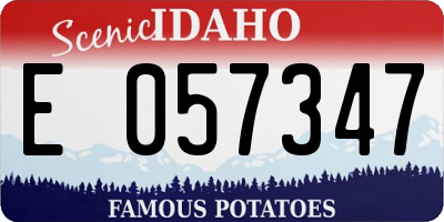 ID license plate E057347