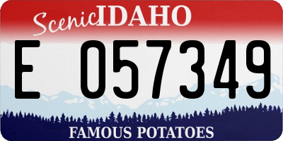 ID license plate E057349