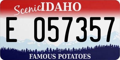 ID license plate E057357