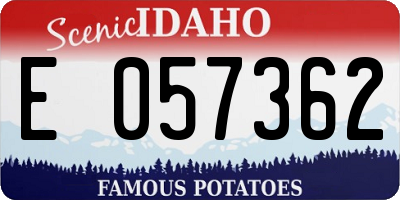 ID license plate E057362