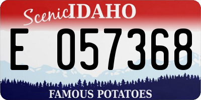 ID license plate E057368