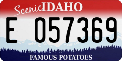 ID license plate E057369