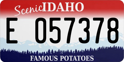 ID license plate E057378