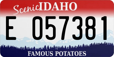 ID license plate E057381