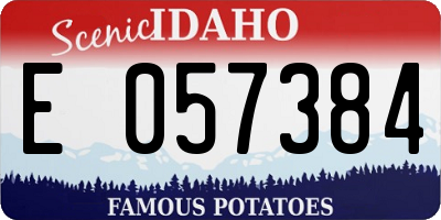 ID license plate E057384