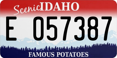 ID license plate E057387
