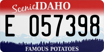 ID license plate E057398
