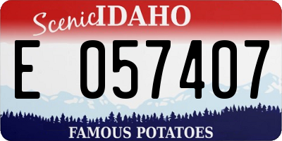 ID license plate E057407