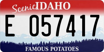 ID license plate E057417