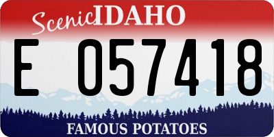 ID license plate E057418