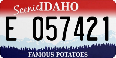 ID license plate E057421