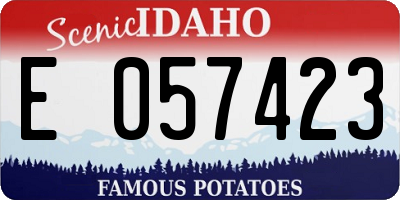 ID license plate E057423
