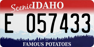 ID license plate E057433