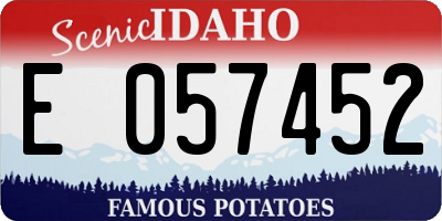 ID license plate E057452