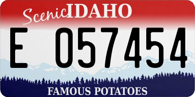 ID license plate E057454