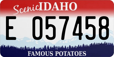 ID license plate E057458