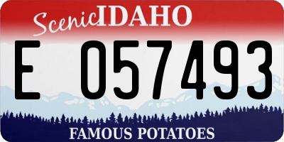 ID license plate E057493