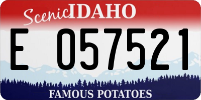 ID license plate E057521