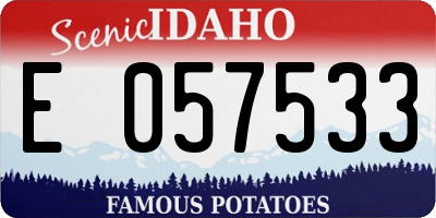 ID license plate E057533