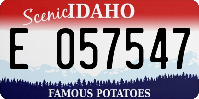 ID license plate E057547
