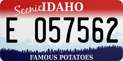 ID license plate E057562