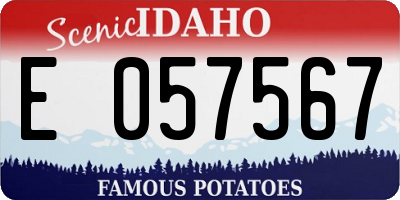 ID license plate E057567