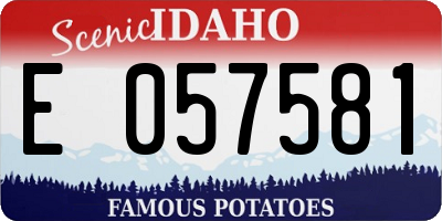 ID license plate E057581