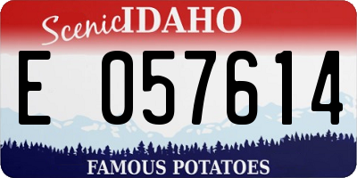 ID license plate E057614