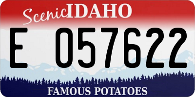 ID license plate E057622