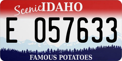 ID license plate E057633