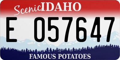 ID license plate E057647