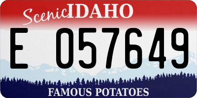 ID license plate E057649