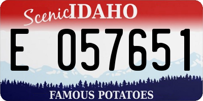 ID license plate E057651
