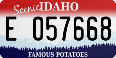 ID license plate E057668
