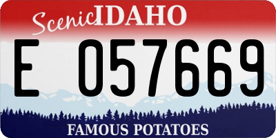 ID license plate E057669
