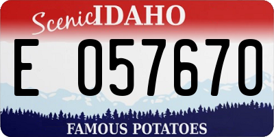 ID license plate E057670