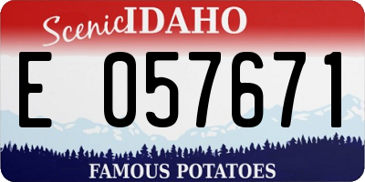 ID license plate E057671