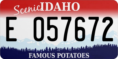 ID license plate E057672