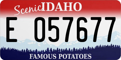ID license plate E057677