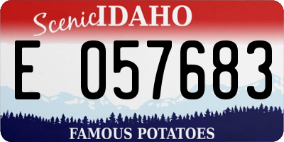 ID license plate E057683