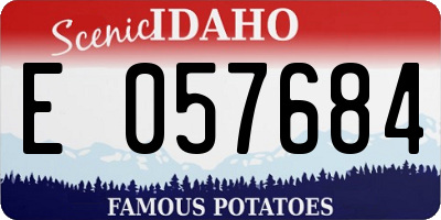 ID license plate E057684