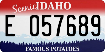 ID license plate E057689