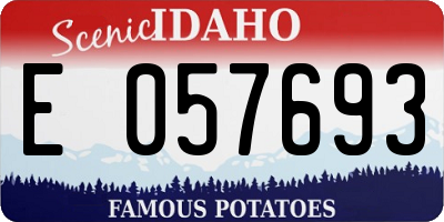 ID license plate E057693