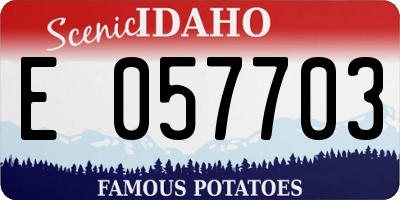 ID license plate E057703