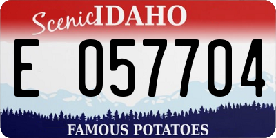 ID license plate E057704