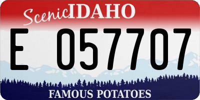ID license plate E057707