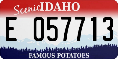 ID license plate E057713