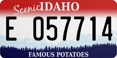 ID license plate E057714